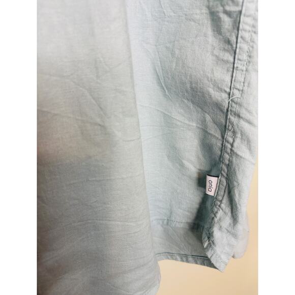 Onia Men's Blue Linen Blend Button Down Shirt Large - Picture 4 of 8